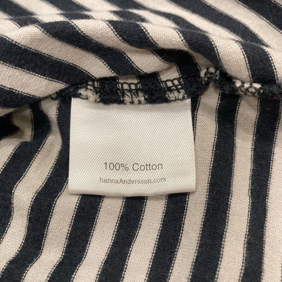 Hanna Andersson Long Sleeve Black & Gray Stripe Dress With Flowers Size 4T - Picture 9 of 9